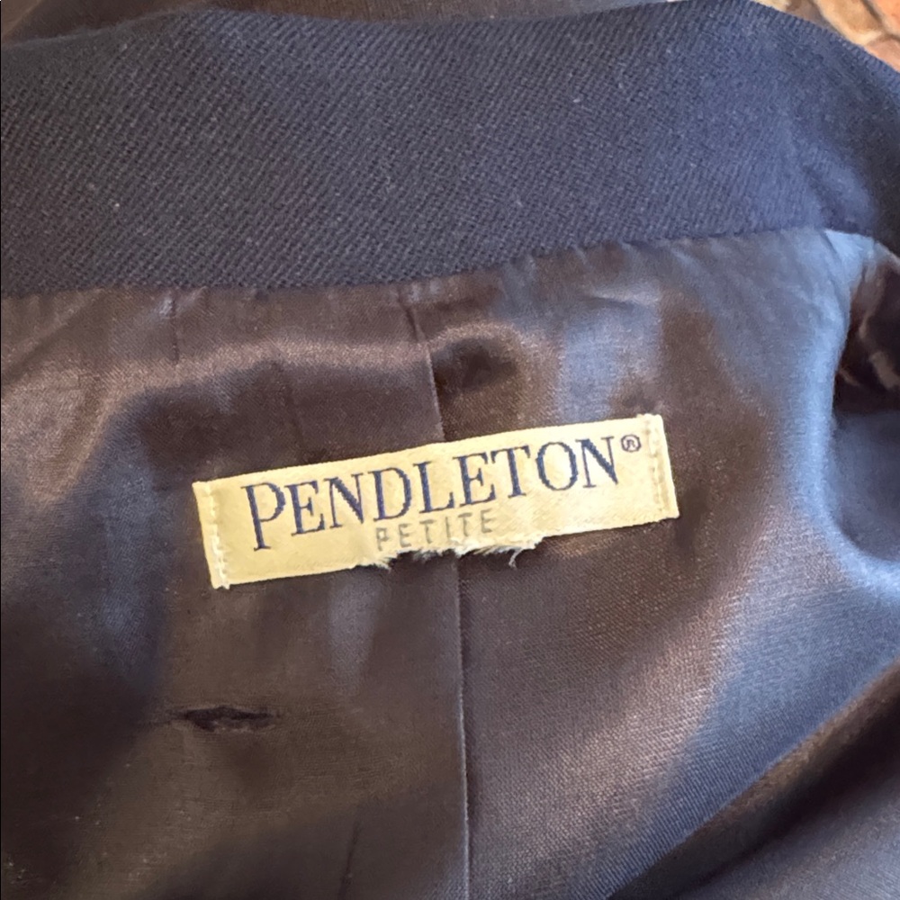 Pendleton Petite Navy Wool Blazer - image 4